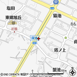 愛知県東郷町（愛知郡）春木（深池）周辺の地図