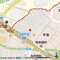 愛知県みよし市三好町平池周辺の地図