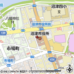 沼津市役所　長寿福祉課・基幹型地域包括支援センター周辺の地図