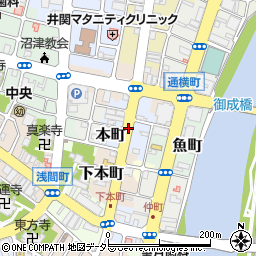 静岡県沼津市本町周辺の地図