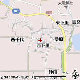 京都府南丹市八木町日置（西下里）周辺の地図