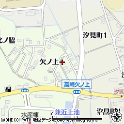 愛知県豊田市高崎町欠ノ上周辺の地図