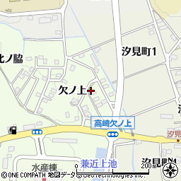 愛知県豊田市高崎町（欠ノ上）周辺の地図