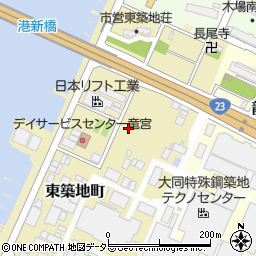 愛知県名古屋市港区東築地町周辺の地図