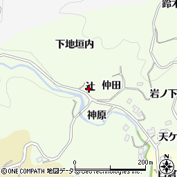 愛知県豊田市白倉町辻周辺の地図