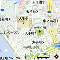 愛知県名古屋市港区大手町周辺の地図