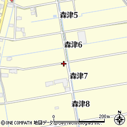 愛知県弥富市森津周辺の地図