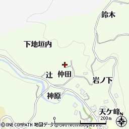 愛知県豊田市白倉町仲田周辺の地図
