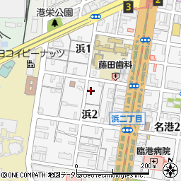 愛知県名古屋市港区浜周辺の地図