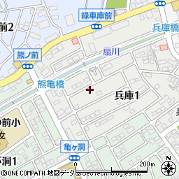 愛知県名古屋市緑区兵庫周辺の地図