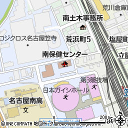 名古屋市役所南区役所　南保健センター・環境薬務室・住居衛生周辺の地図