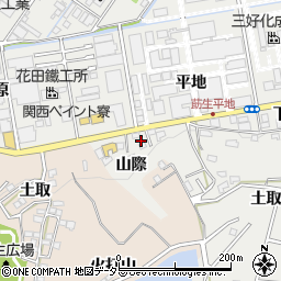 愛知県みよし市莇生町山際周辺の地図