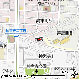 愛知県名古屋市港区宝神町元美周辺の地図