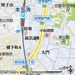 名鉄協商前浜通駐車場周辺の地図
