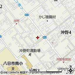 滋賀県東近江市沖野周辺の地図