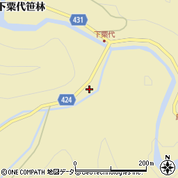 愛知県東栄町（北設楽郡）振草（下粟代細田）周辺の地図
