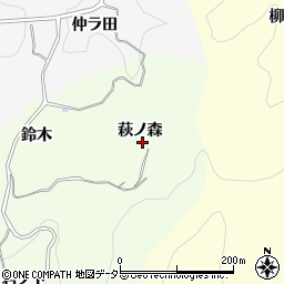 愛知県豊田市白倉町萩ノ森周辺の地図
