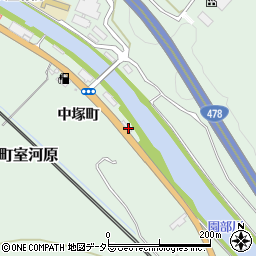 京都府南丹市八木町室河原中塚町30周辺の地図