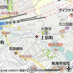 静岡県熱海市上宿町周辺の地図