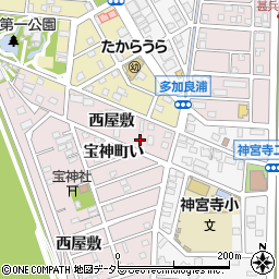 愛知県名古屋市港区宝神町西屋敷1121周辺の地図