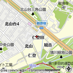 愛知県東郷町（愛知郡）諸輪（仁登田）周辺の地図