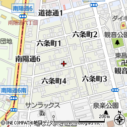 愛知県名古屋市南区六条町周辺の地図