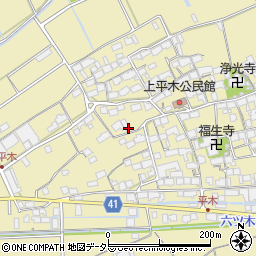 滋賀県東近江市上平木町周辺の地図