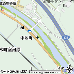 京都府南丹市八木町室河原（中塚町）周辺の地図