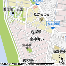 愛知県名古屋市港区宝神町西屋敷1115周辺の地図