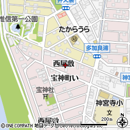 愛知県名古屋市港区宝神町西屋敷周辺の地図