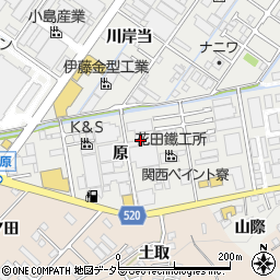 愛知県みよし市莇生町（原）周辺の地図