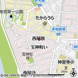 愛知県名古屋市港区宝神町（西屋敷）周辺の地図