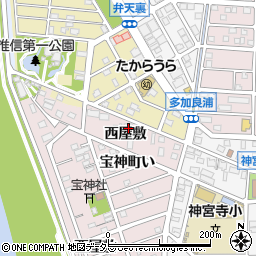 愛知県名古屋市港区宝神町西屋敷1117周辺の地図