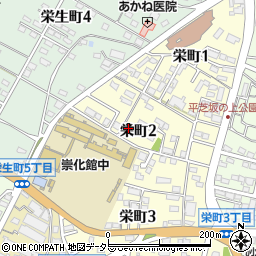 愛知県豊田市栄町2丁目周辺の地図