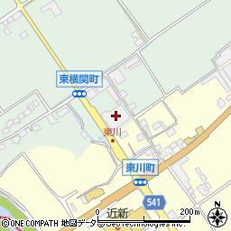 滋賀県近江八幡市東横関町8周辺の地図