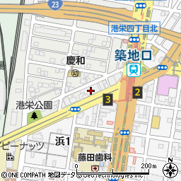 名鉄協商築地口第６駐車場周辺の地図