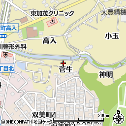 愛知県豊田市岩滝町（菅生）周辺の地図