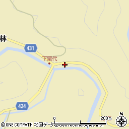 愛知県北設楽郡東栄町振草上粟代川向周辺の地図