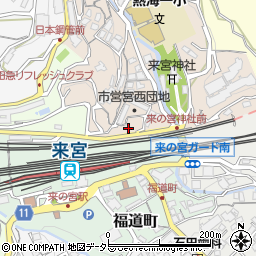 タイムズ熱海来宮神社第３駐車場周辺の地図