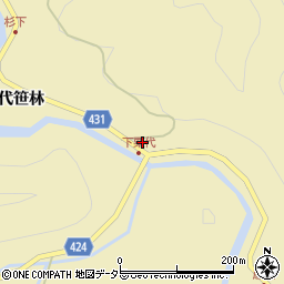 愛知県北設楽郡東栄町振草上粟代橋場周辺の地図