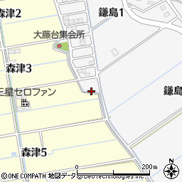 愛知県弥富市森津町周辺の地図