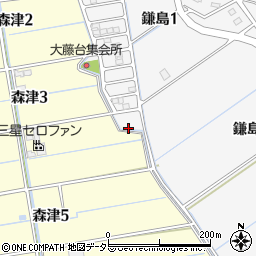 愛知県弥富市森津町蟹江走周辺の地図