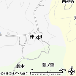 愛知県豊田市下国谷町仲ラ田周辺の地図