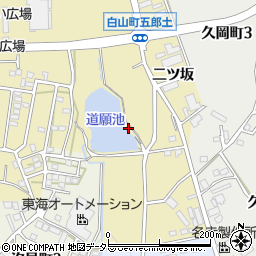 愛知県豊田市白山町道願周辺の地図