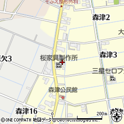 愛知県弥富市森津3丁目4-2周辺の地図