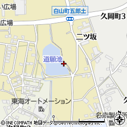 愛知県豊田市白山町（道願）周辺の地図