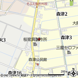 愛知県弥富市森津3丁目4-1周辺の地図