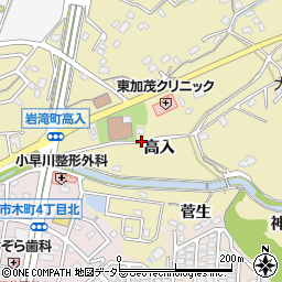 愛知県豊田市岩滝町高入周辺の地図