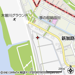 鍋田川上流排水機場周辺の地図