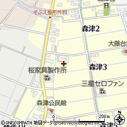 愛知県弥富市森津3丁目12周辺の地図